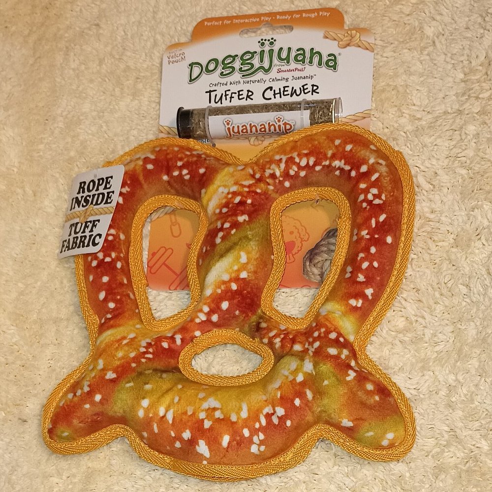 NWT ~ Tuffer Chewer Refillable (Durable & Calming) Pretzel Dog Toy